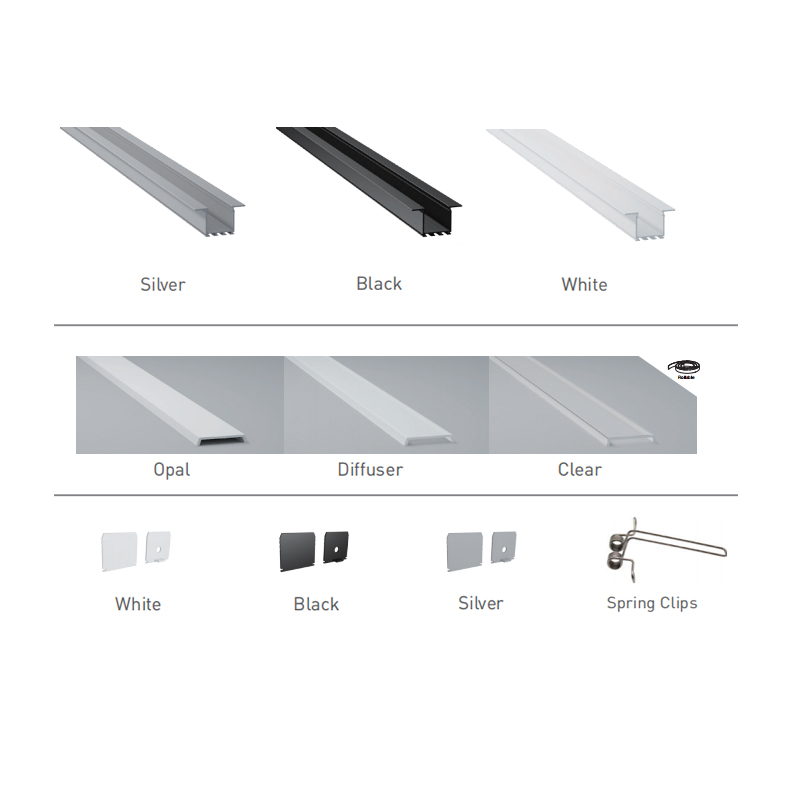 Recessed Drywall LED Diffuser Channel For 20mm Double Row LED Light Strip Recessed Drywall LED Diffuser Channel For 20mm Double Row LED Light Strip